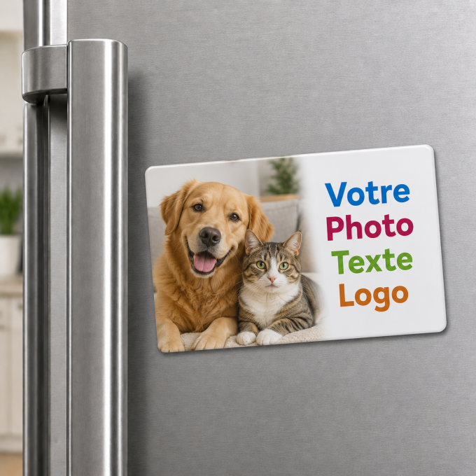 Magnet Rectangle Personnalisé en MDF avec Photo, Texte ou Logo - 7 x 9 cm