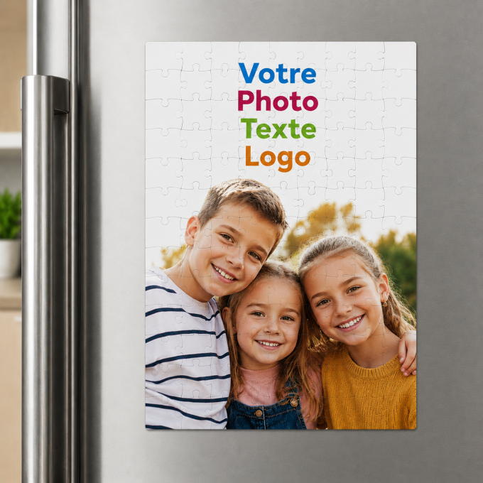 Puzzle Magnétique Personnalisé A4 120 Pièces avec Photo, Texte ou Logo