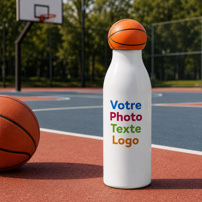 Gourde Thermos Basket Personnalisée 550 ml – Photo, Prénom, Texte ou Logo