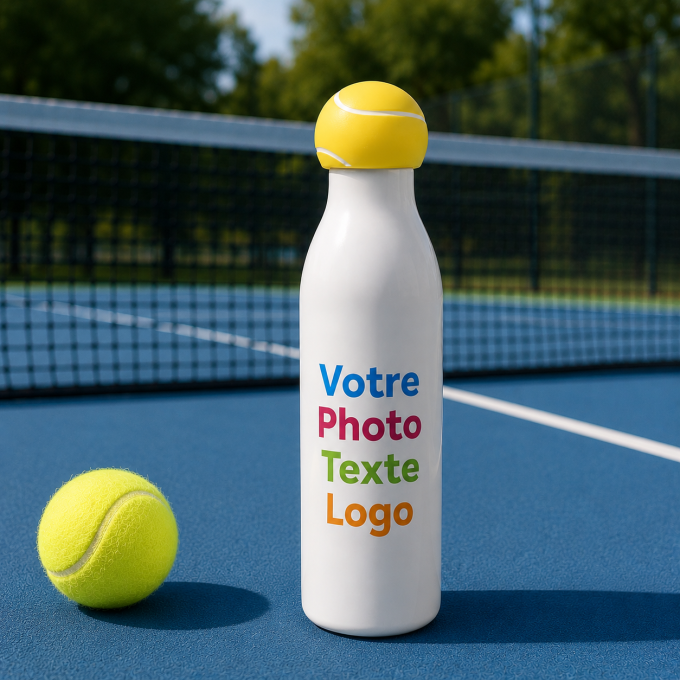 Gourde Thermos Tennis Personnalisée 550 ml – Photo, Prénom, Texte ou Logo
