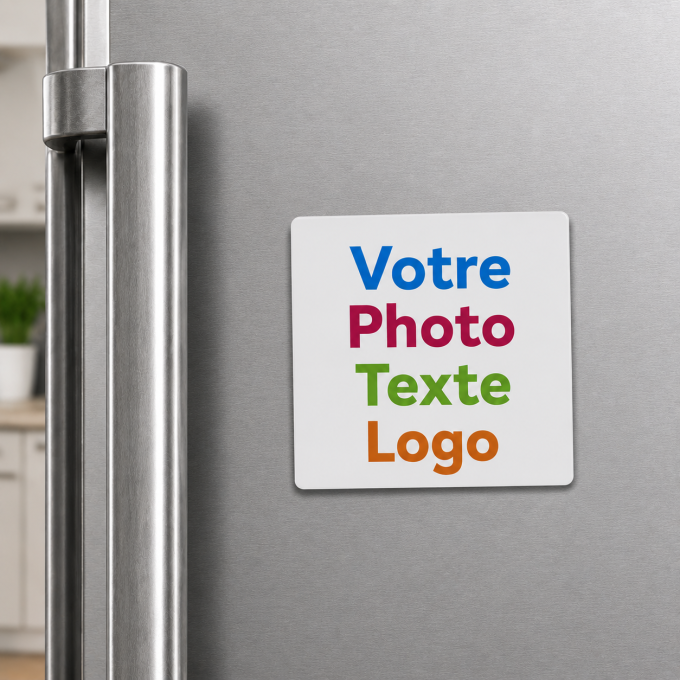 Magnet photo carré personnalisé 9,5 x 9,5 cm  – idée cadeau unique