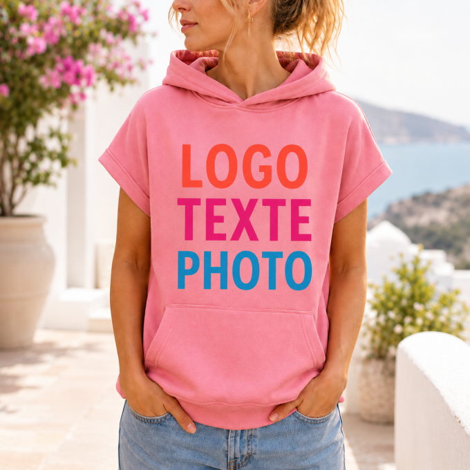 Sweat femme oversize sans manches bio 300 g à personnaliser