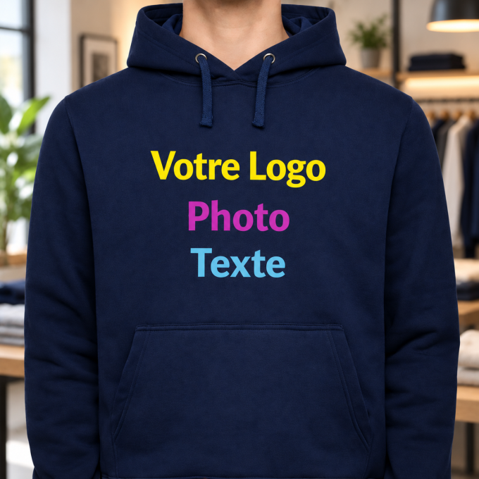 Sweat à capuche personnalisé | Photo, texte, logo – Yonacrea