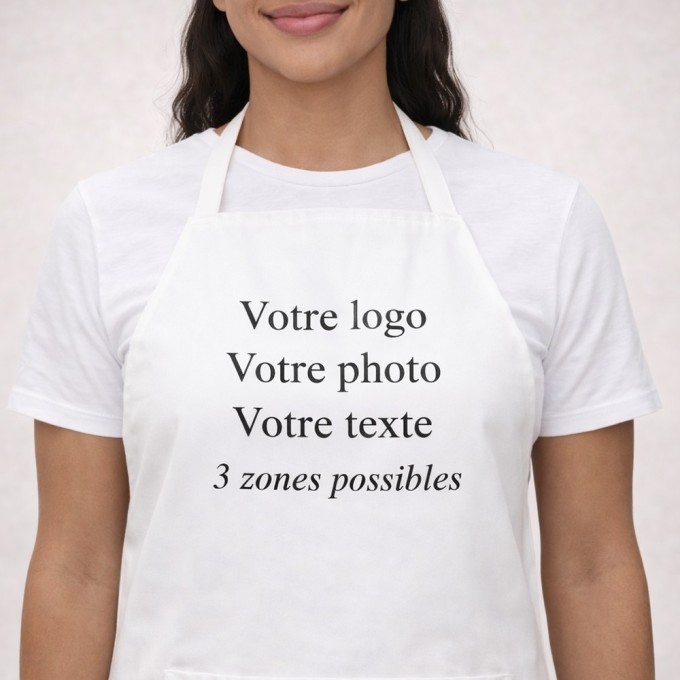 Tablier personnalisé avec logo, photo et texte – Cadeau personnalisé pour particulier et entreprise