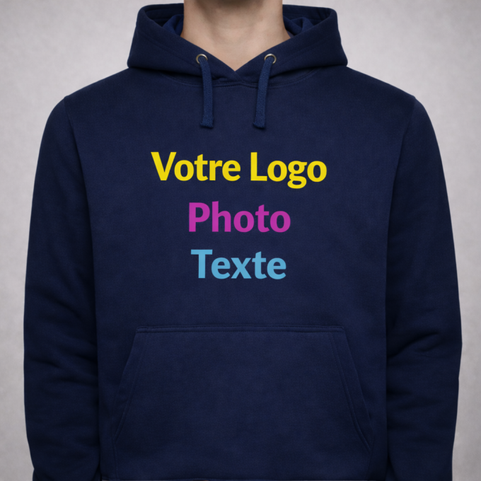 Sweat à capuche personnalisé | Photo, texte, logo – Yonacrea