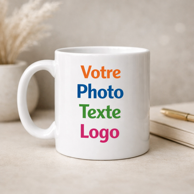 Mug personnalisé photo, texte et logo | Yonacrea