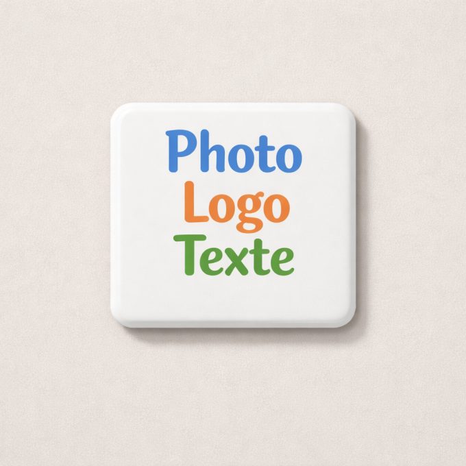 Magnet photo carré personnalisé 9,5 x 9,5 cm en bois MDF – idée cadeau unique