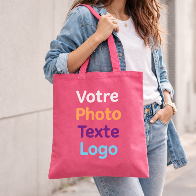 Tote bag personnalisé 100% coton – créez votre sac avec photo, texte ou logo