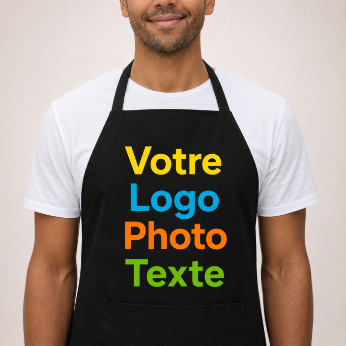 Tablier personnalisé avec logo, photo et texte – Cadeau personnalisé pour particulier et entreprise