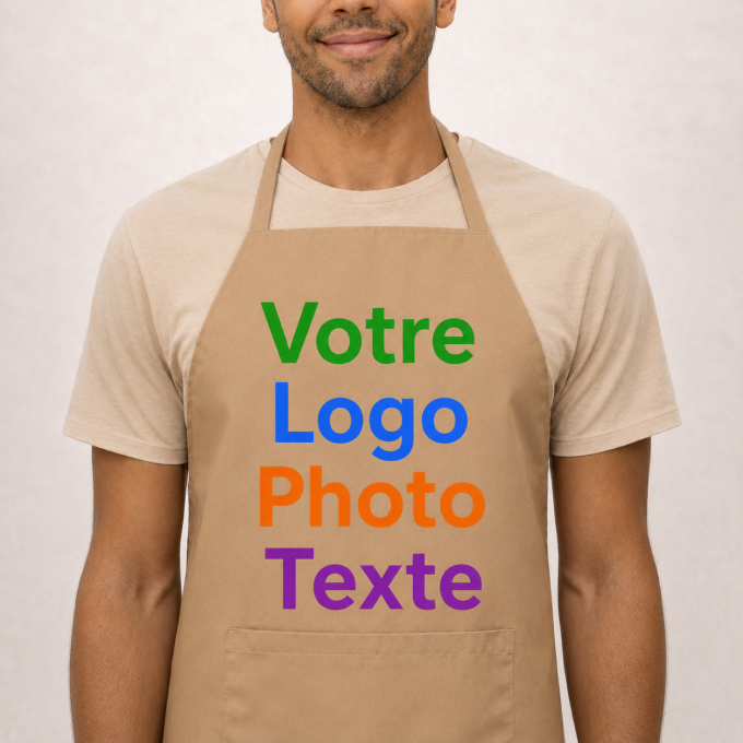 Tablier personnalisé avec logo, photo et texte – Cadeau personnalisé pour particulier et entreprise