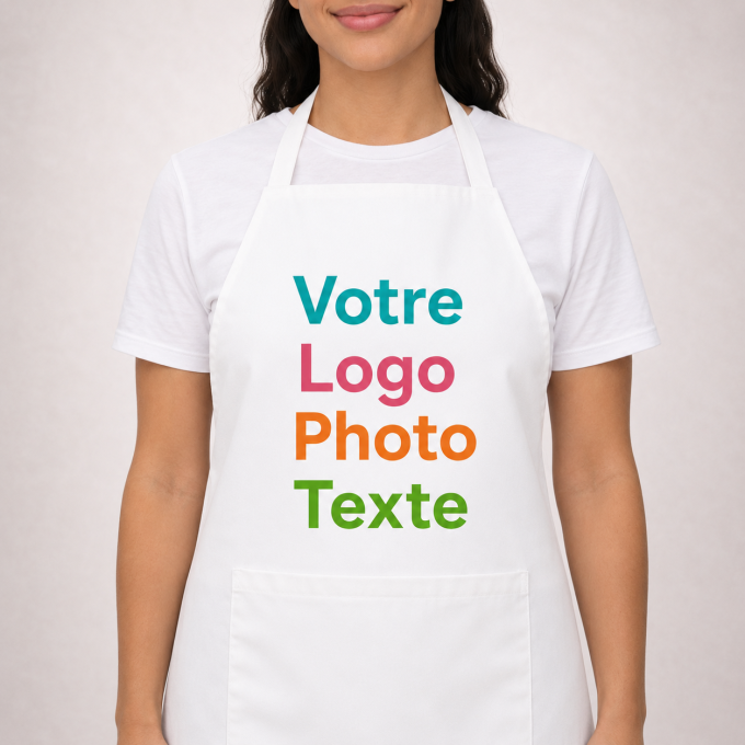 Tablier personnalisé avec logo, photo et texte – Cadeau personnalisé pour particulier et entreprise