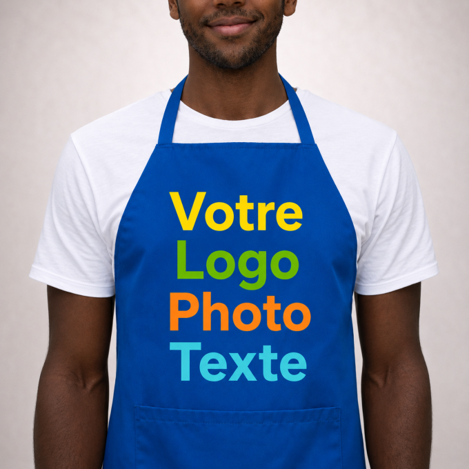 Tablier personnalisé avec logo, photo et texte – Cadeau personnalisé pour particulier et entreprise