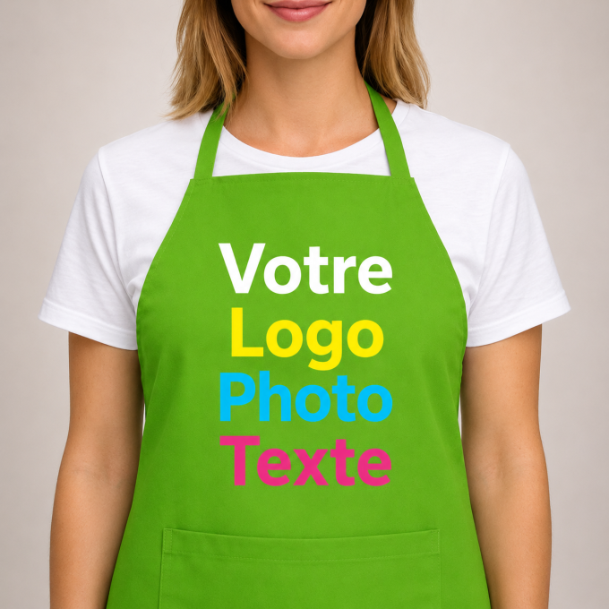 Tablier personnalisé avec logo, photo et texte – Cadeau personnalisé pour particulier et entreprise