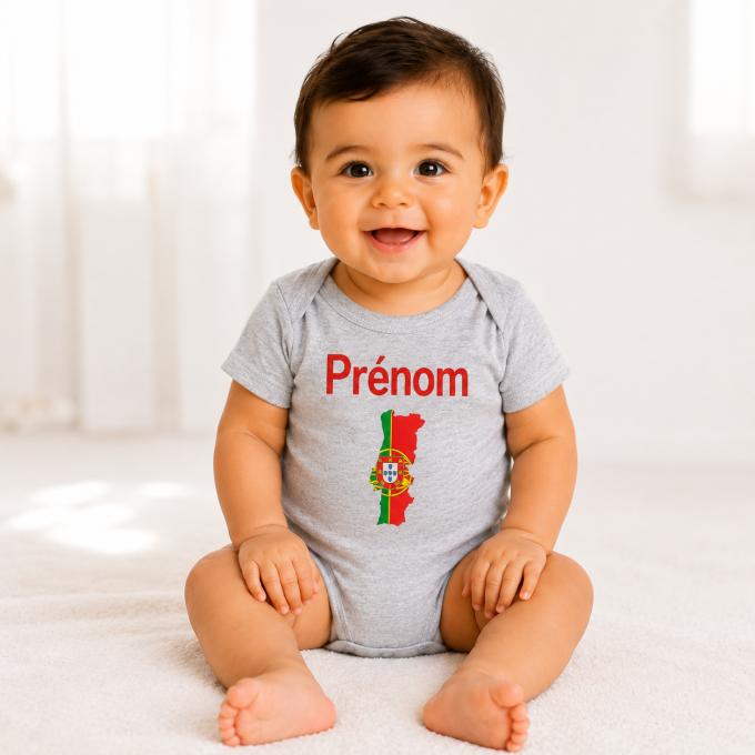 Body bébé Portugal à personnaliser – Prénom au choix