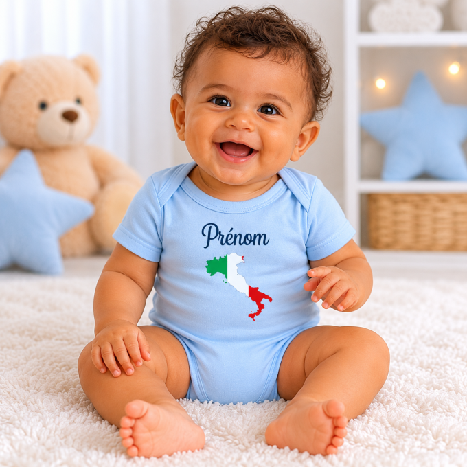 Body Bébé Personnalisé Italie avec Prénom | Yonacrea