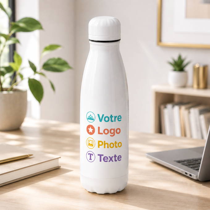Gourde Personnalisée 750 ml avec Logo, Photo ou Texte | Yonacrea