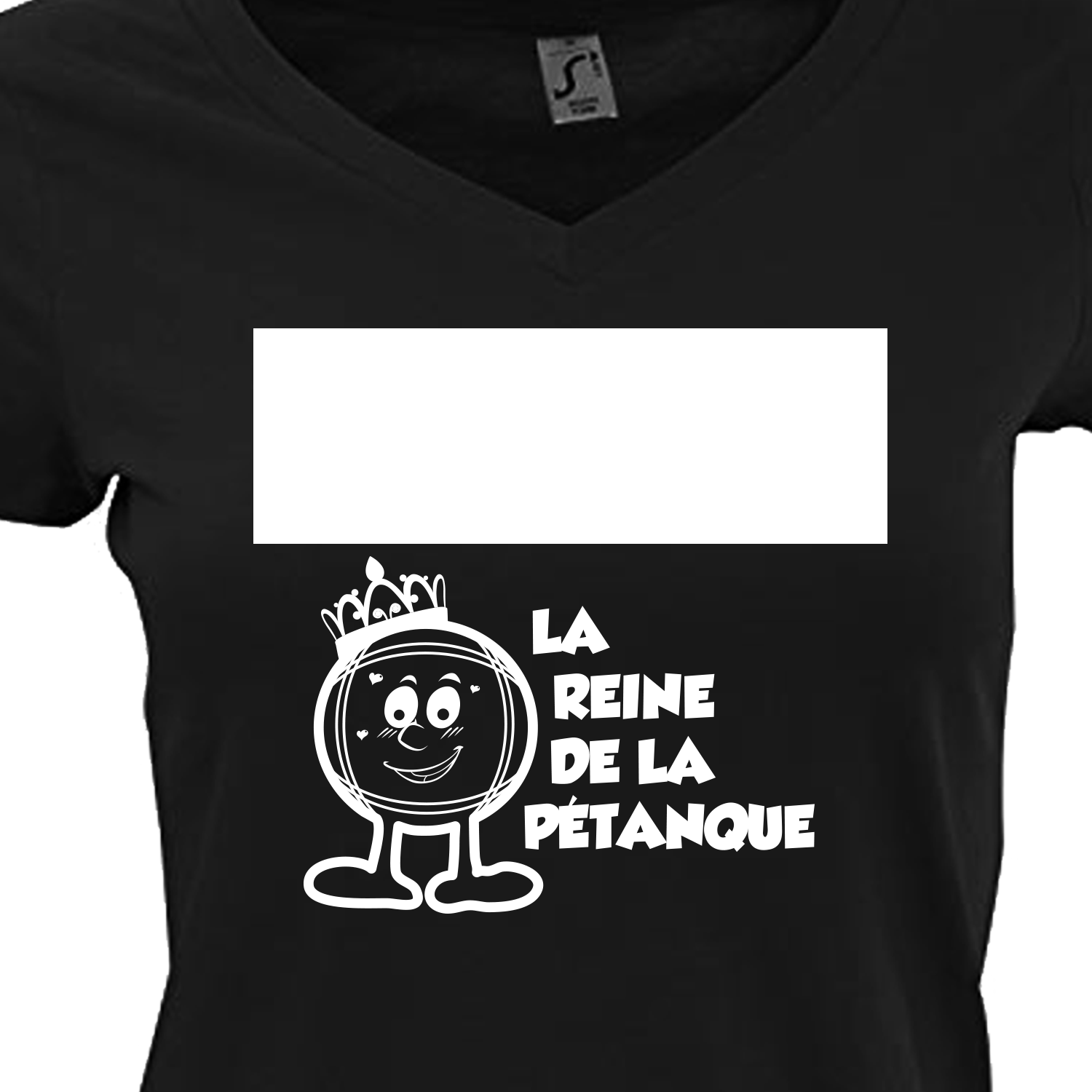 Tee-shirt personnalisable col V Femme | La reine du Cocktail